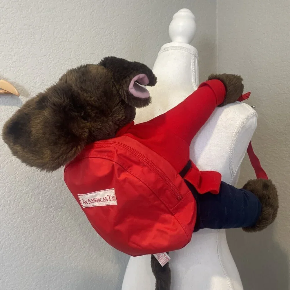 Fievel Mousekewitz An American Tail Backpack Plush 1986 Universal Studios